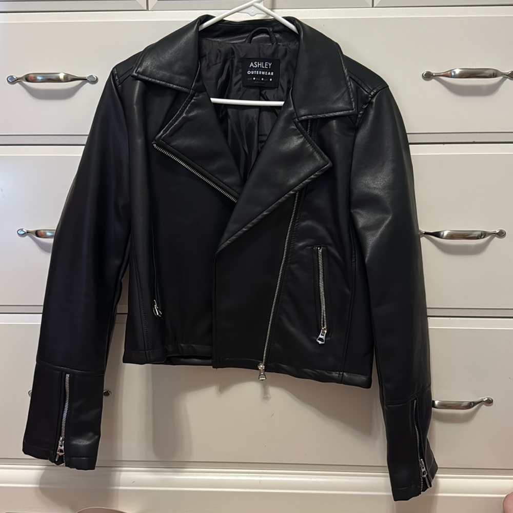 Ashley By 26 International Black Faux Leather Jacket